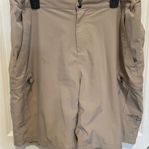 Men’s Reel Life Tan Shorts XL EUC Flat Front Elastic Waist Lightweight Casual